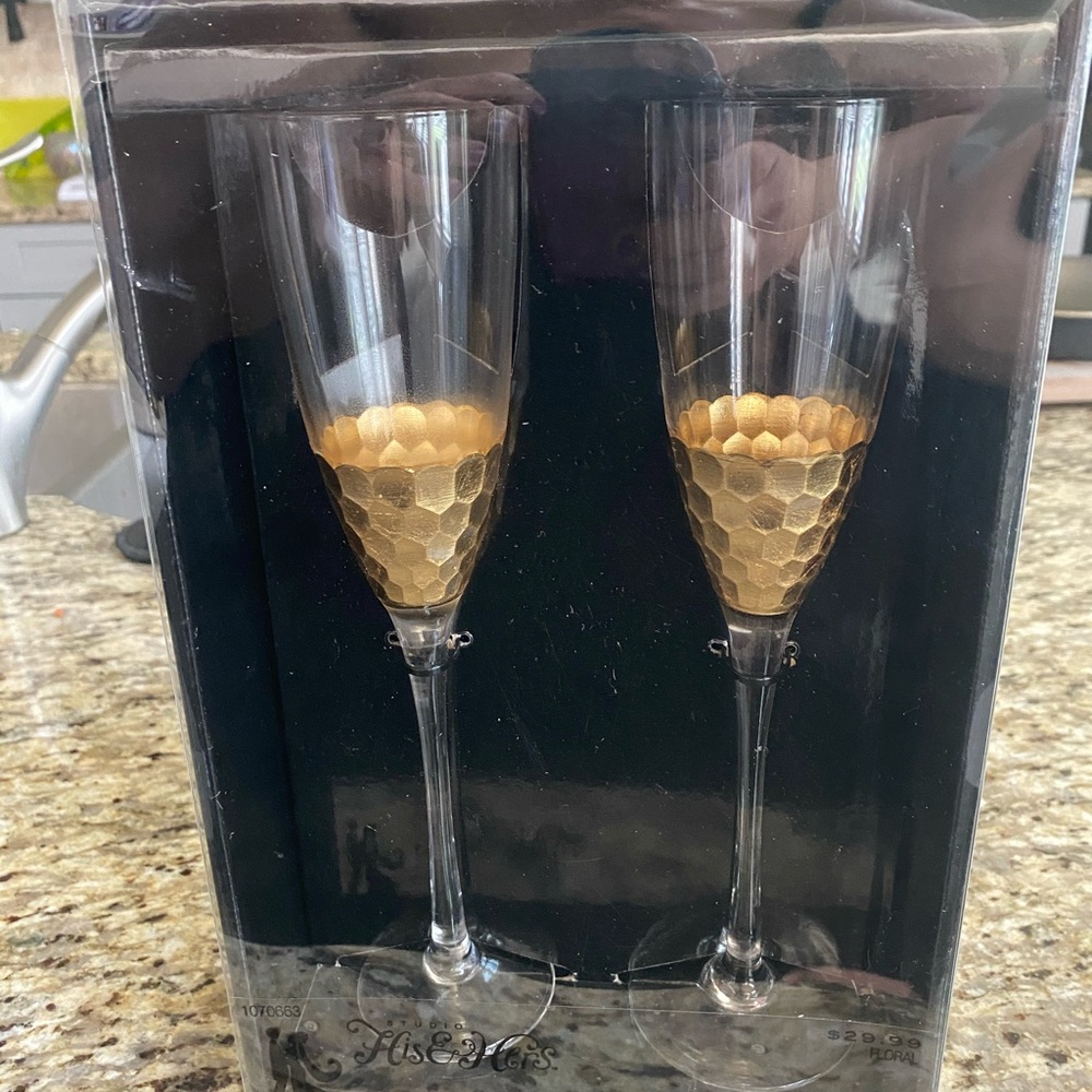 Brand New His & Her toasting goblets